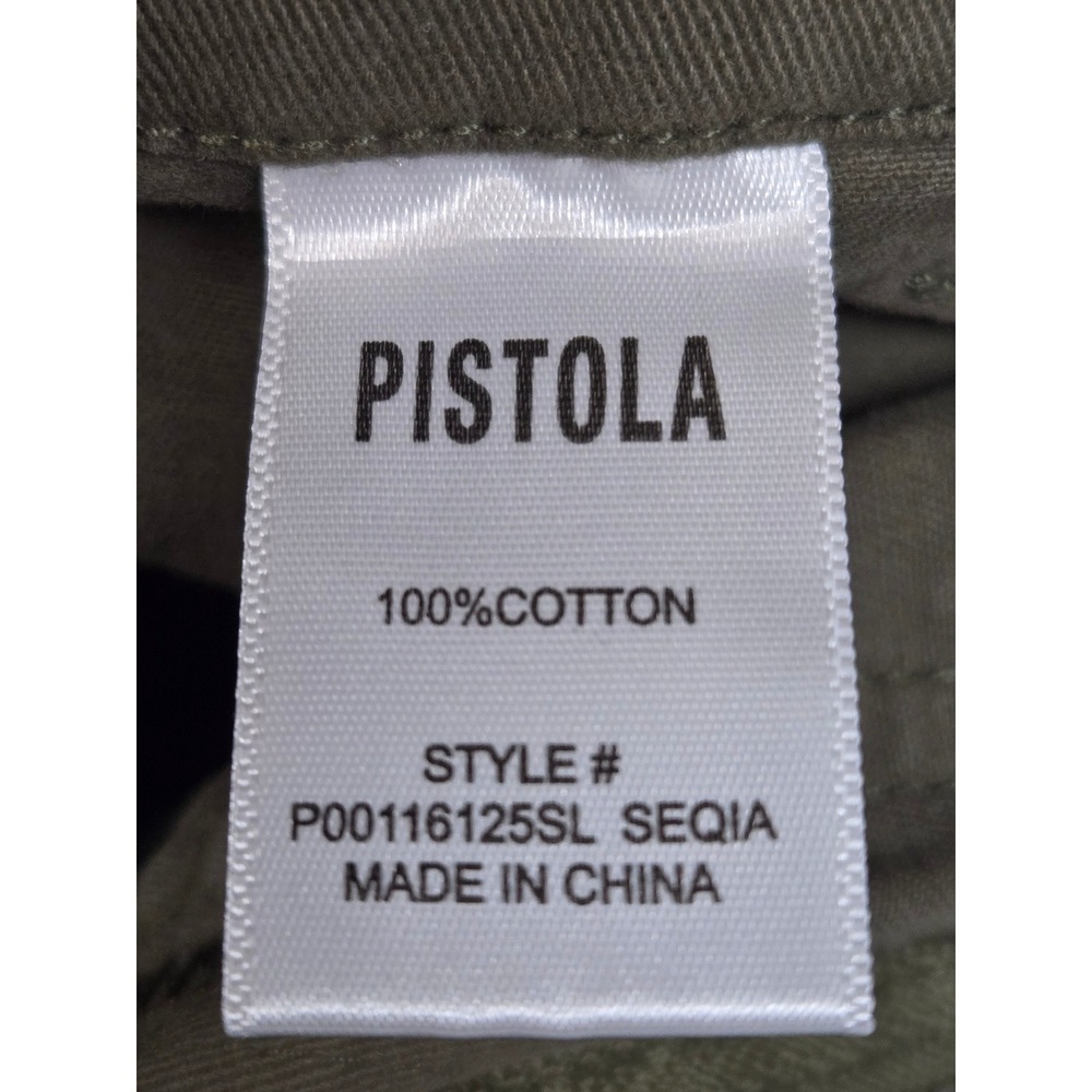 Pistola Olive Green Cotton Barrel Leg Utility Pants Size 26 Cropped Gorpcore - Picture 6 of 11